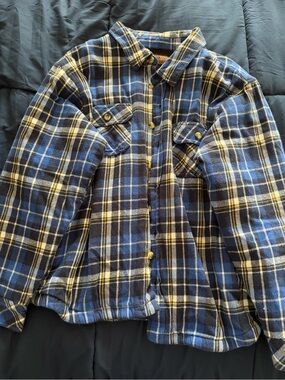 Men's Blue Plaid Lightweight Shirt Jacket